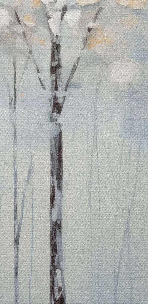 Painting of trees in a lake Painting of trees in a lake