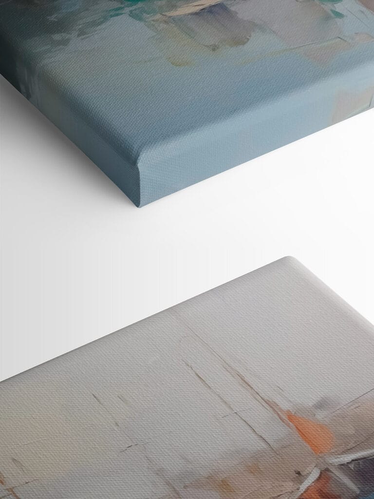 Painting of boats in a harbor Painting of boats in a harbor