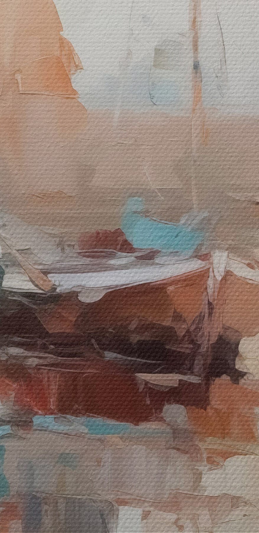 Canvas prints Painting of boats in a harbor