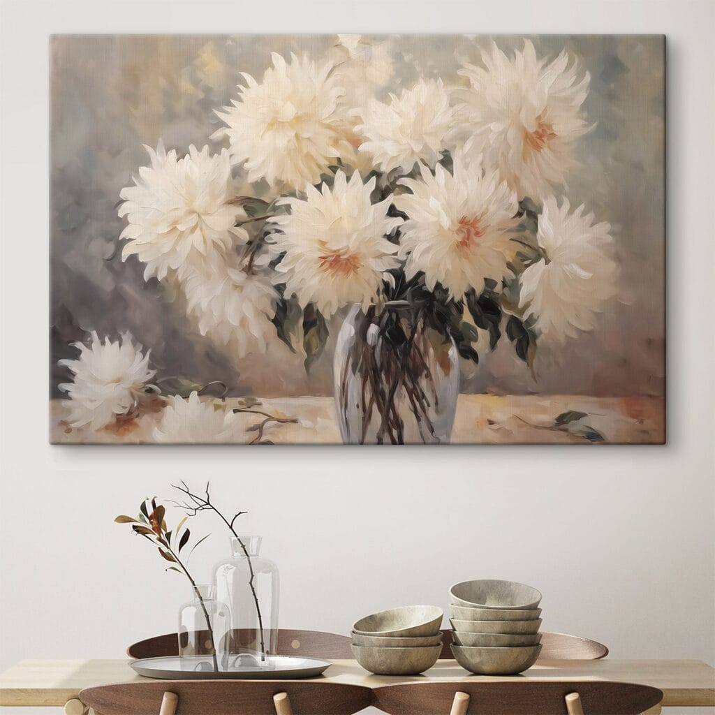 Painting of flowers in a vase