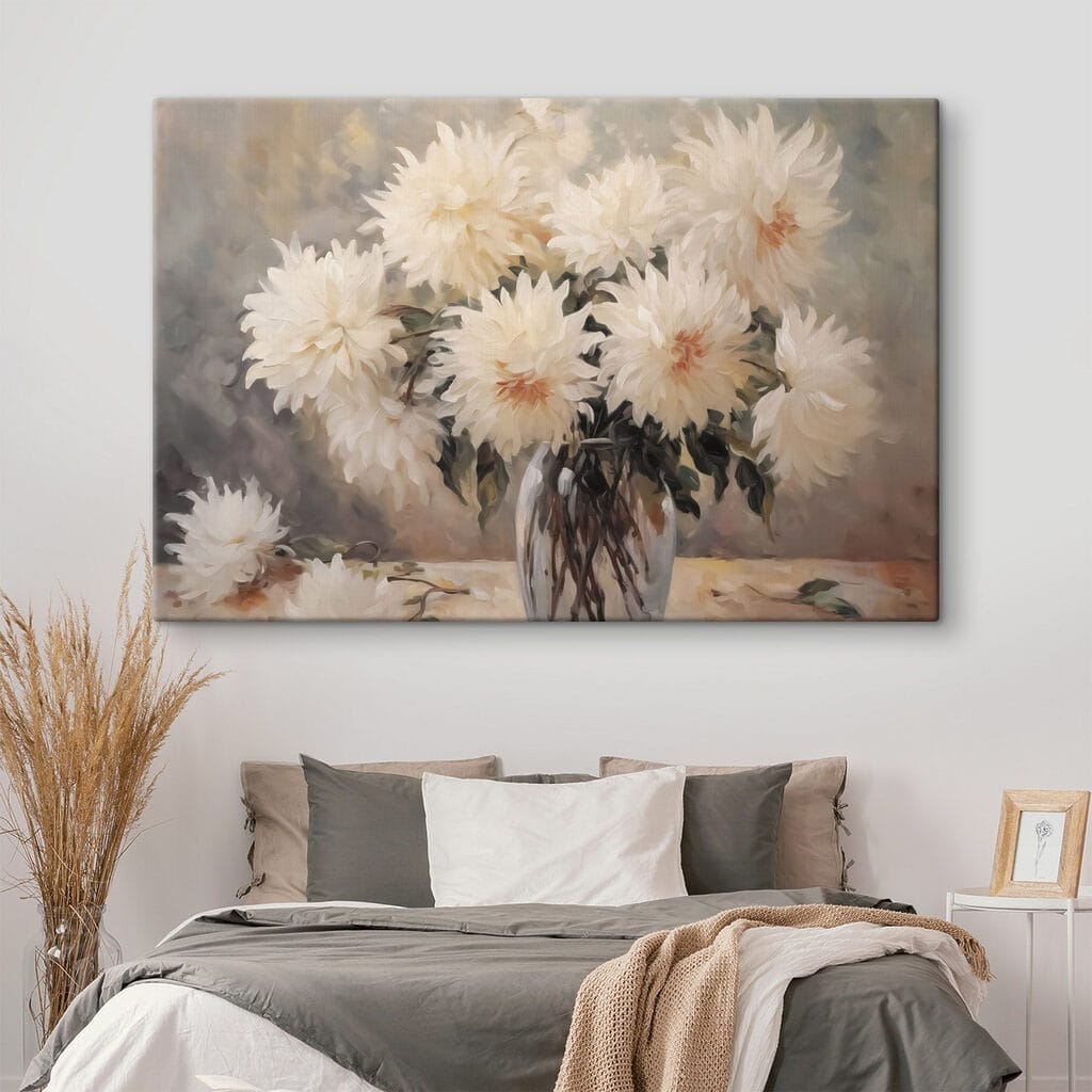 Painting of flowers in a vase