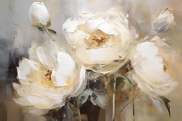 Painting of white flowers