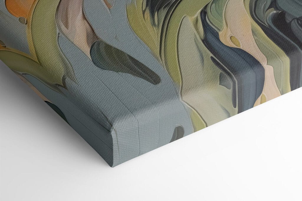 Painting of tulips on a grey background