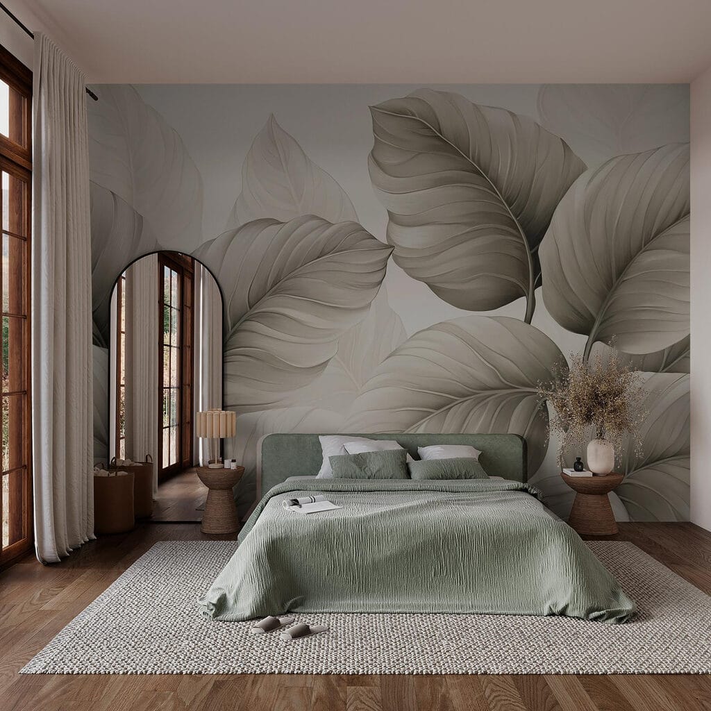 Lush leaves in soft monochrome hues Lush leaves in soft monochrome hues