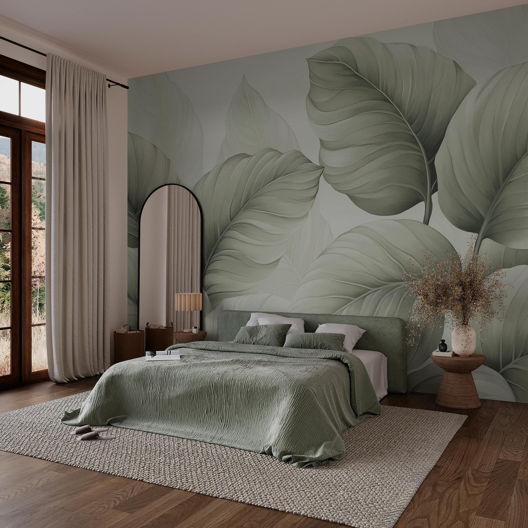 Delicate green leaves in harmony Delicate green leaves in harmony