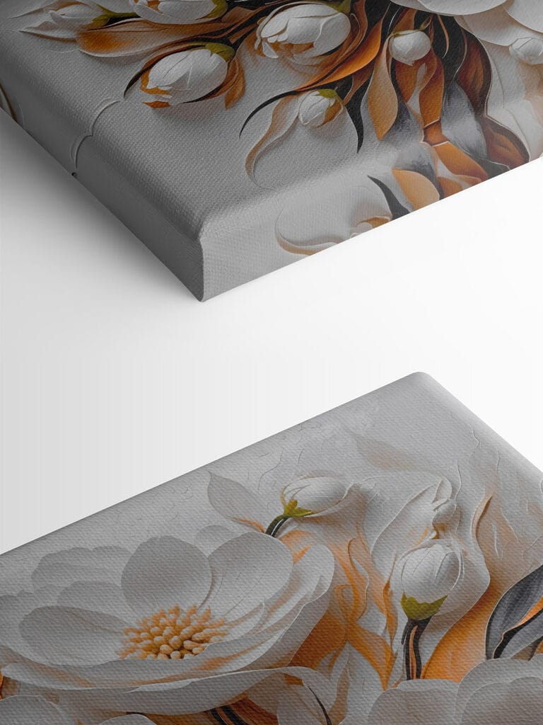 White flowers and leaves