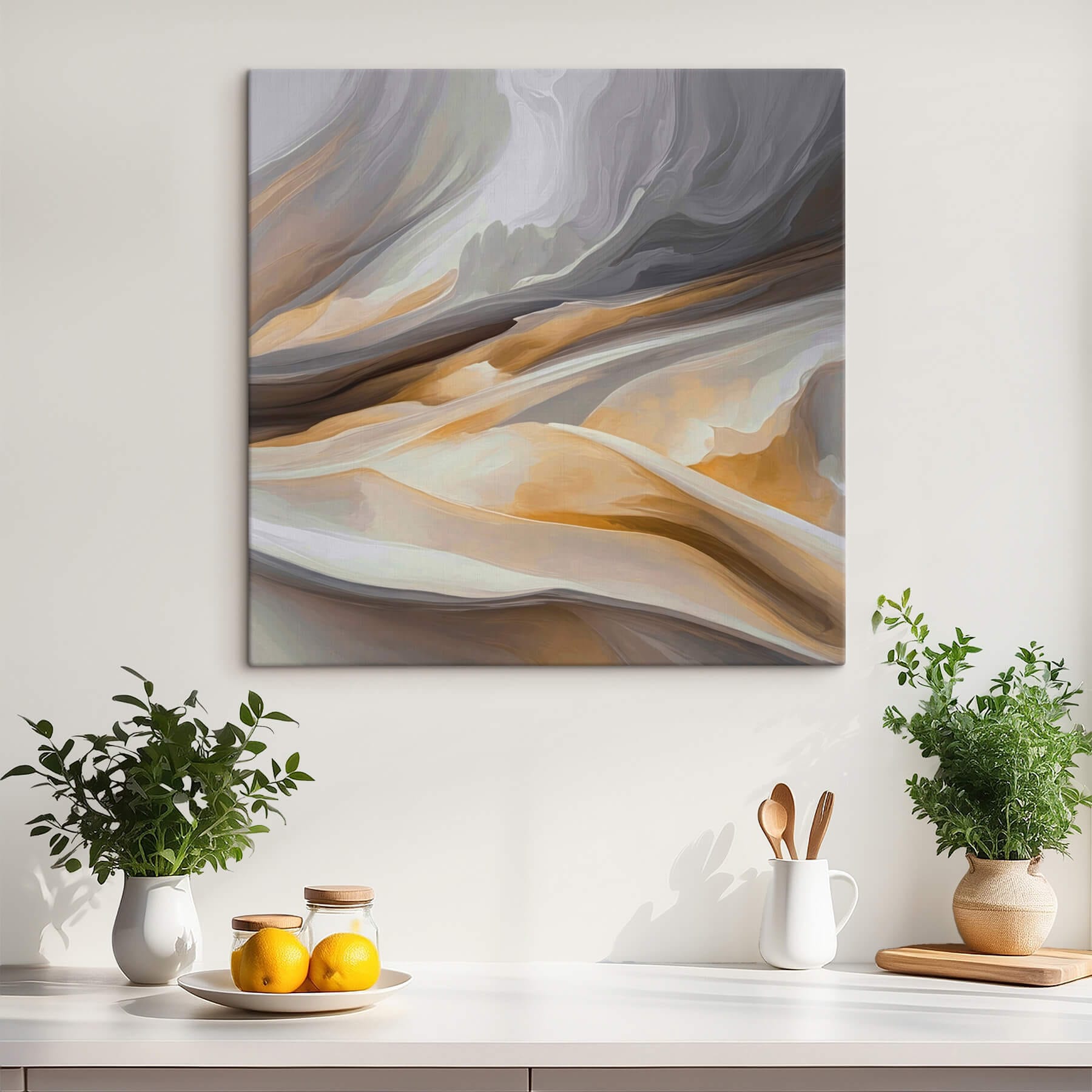 Abstract waves of soft colors