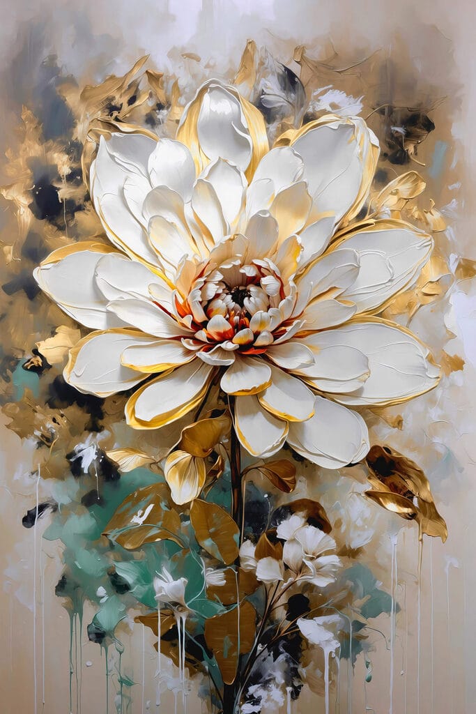Painting of a white flower Painting of a white flower