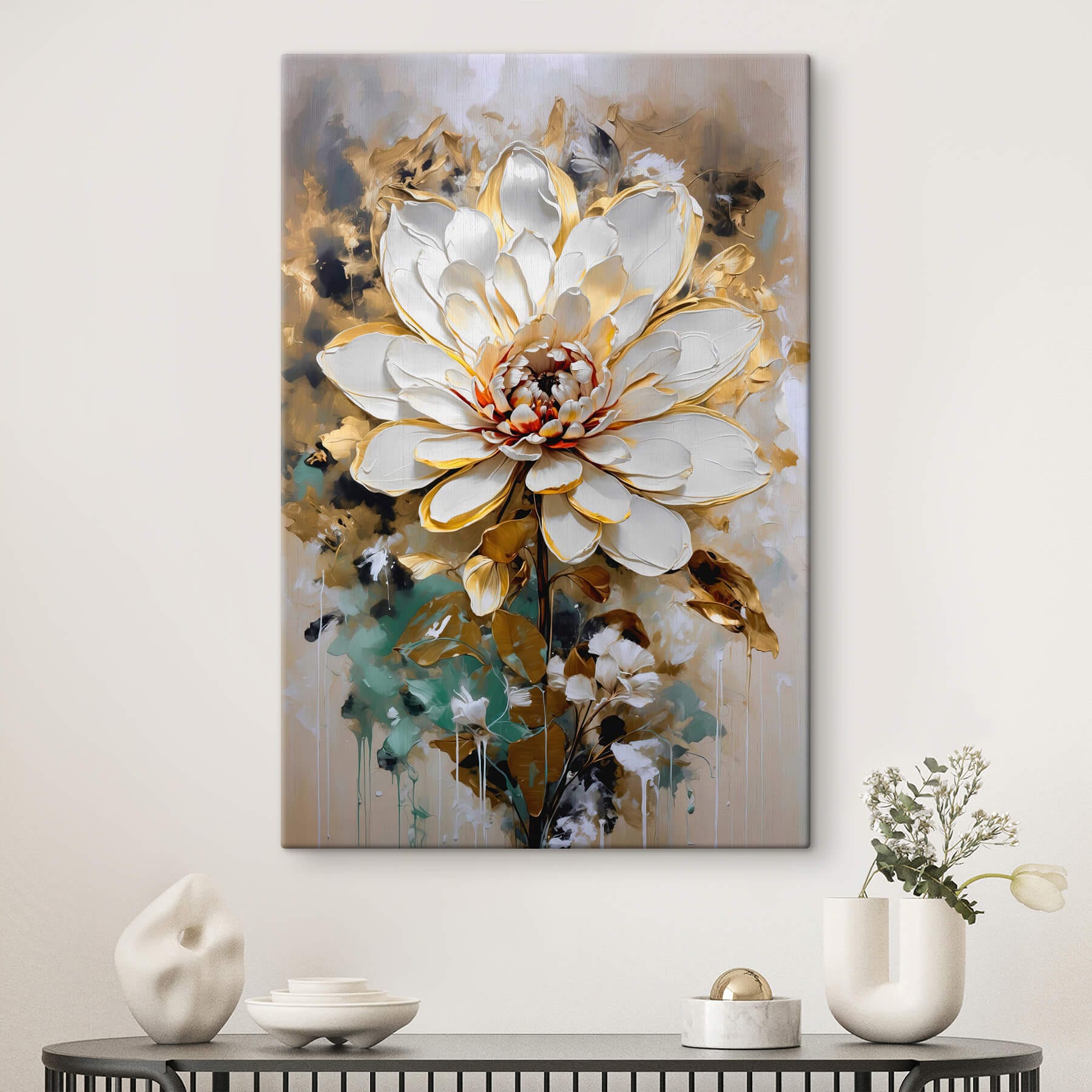 Painting of a white flower Painting of a white flower