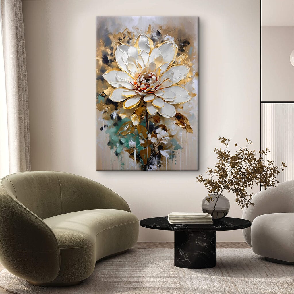 Painting of a white flower Painting of a white flower