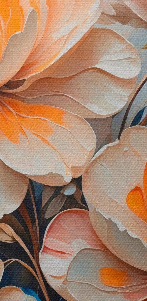 Painting of flowers on a blue background Painting of flowers on a blue background