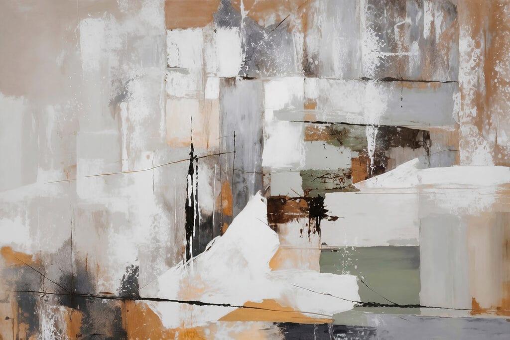 Painting of a white and brown wall