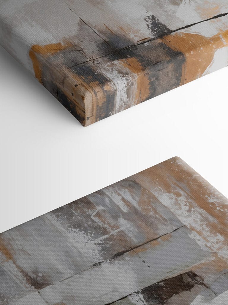 Painting of a white and brown wall