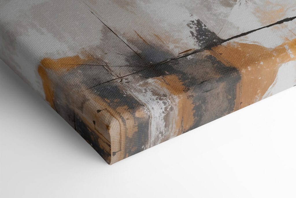 Painting of a white and brown wall