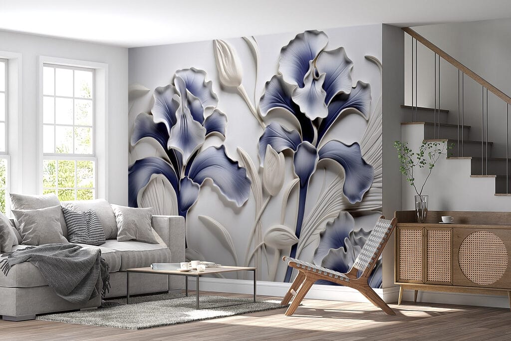 Wall art with flowers and leaves Wall art with flowers and leaves