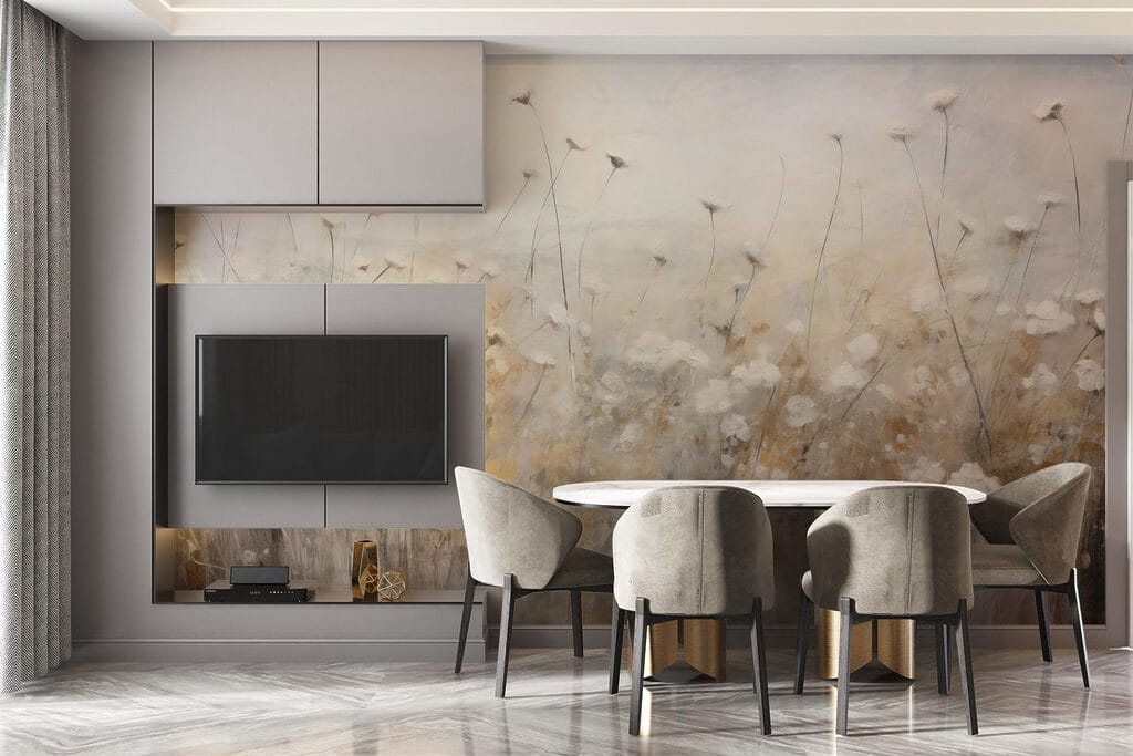 Painting of white flowers Painting of white flowers