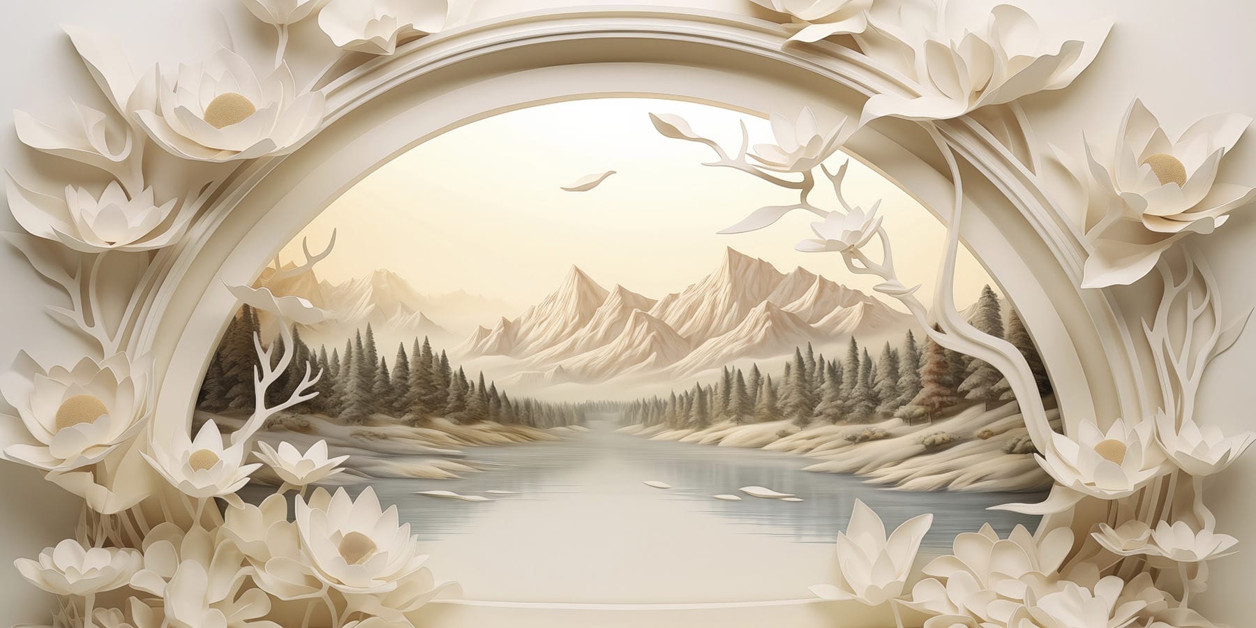 Wallpaper with a river and trees Wallpaper with a river and trees