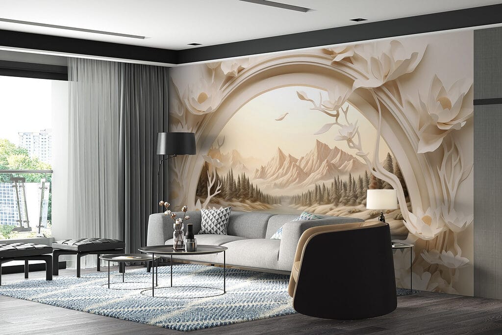 Wallpaper with a river and trees Wallpaper with a river and trees