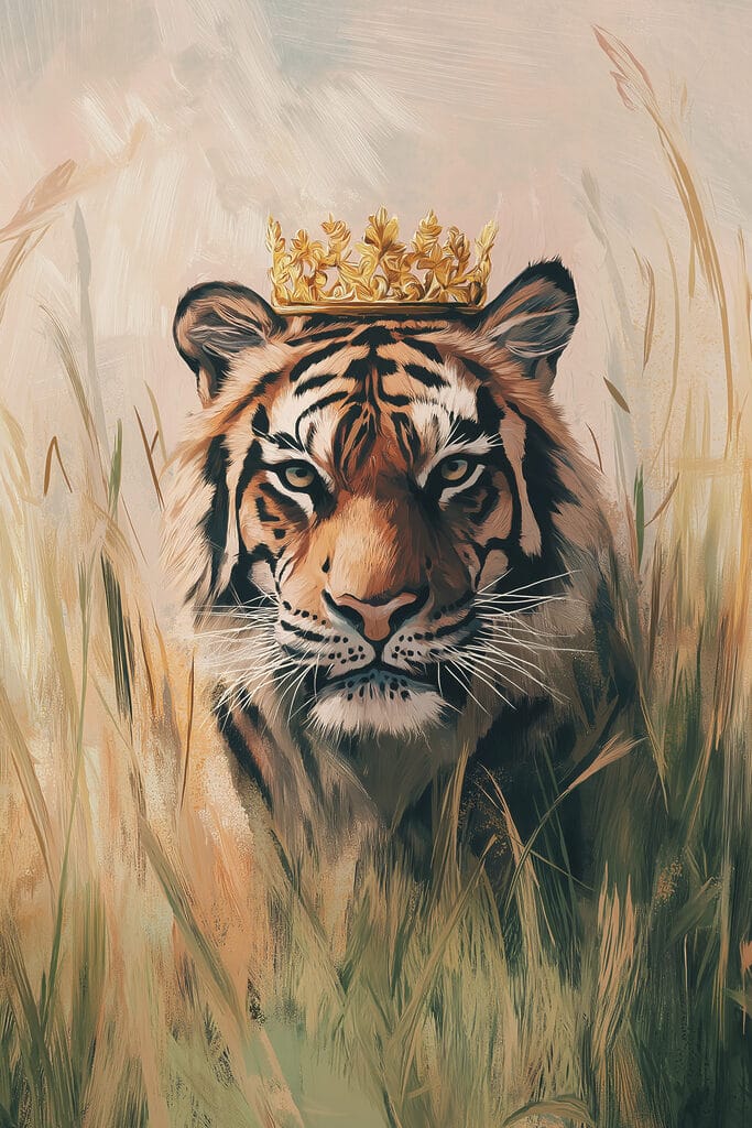 Tiger with a crown