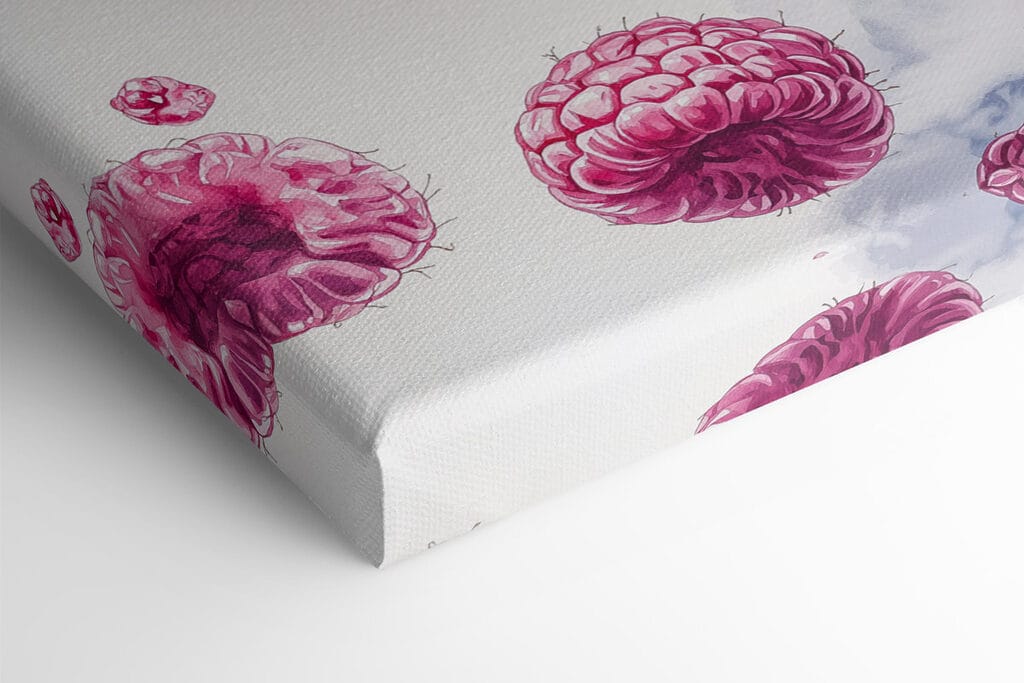 Painting of a donut with raspberries Painting of a donut with raspberries