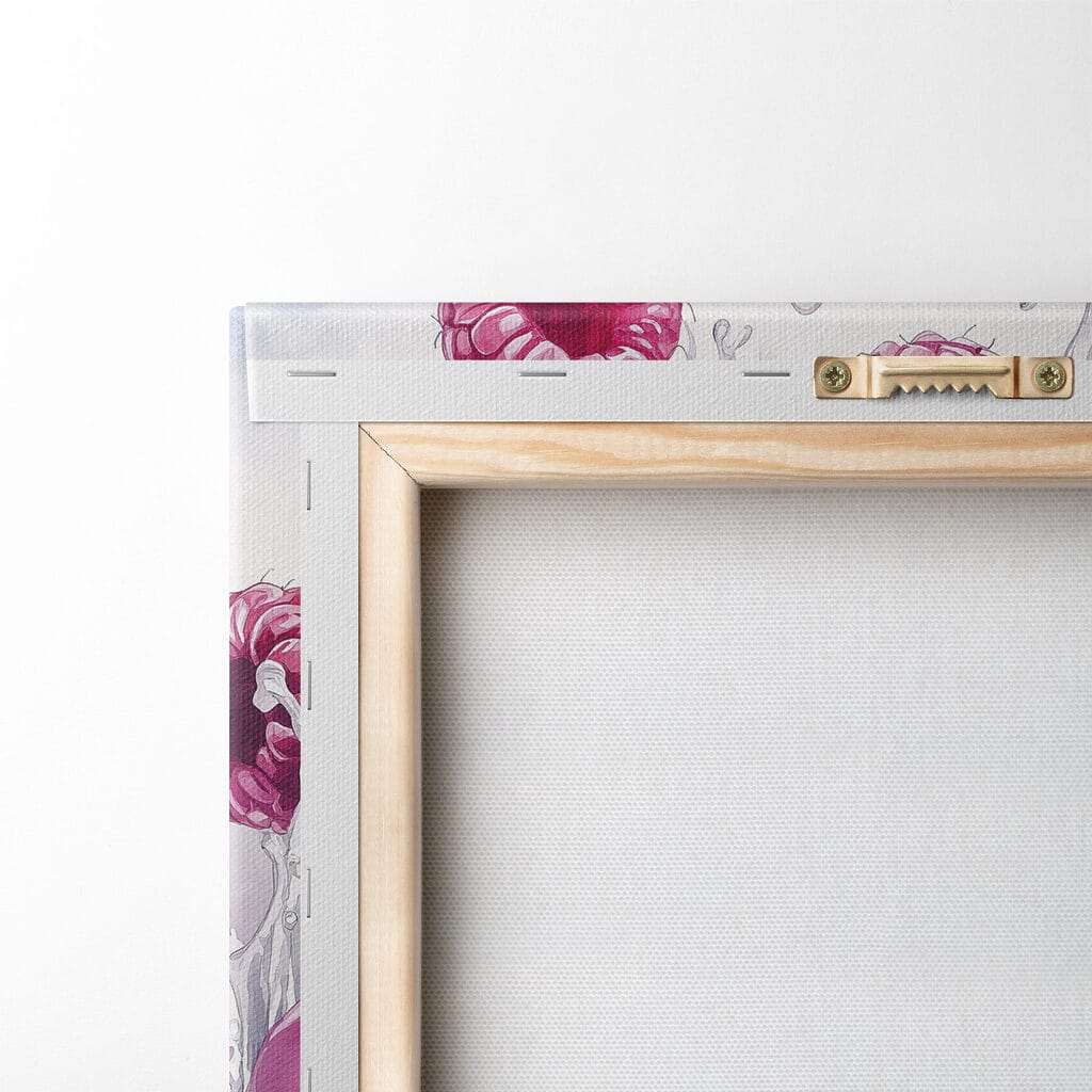 Painting of a donut with raspberries Painting of a donut with raspberries