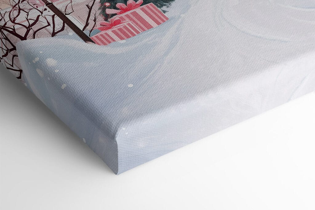 Christmas tree in front of a pink house