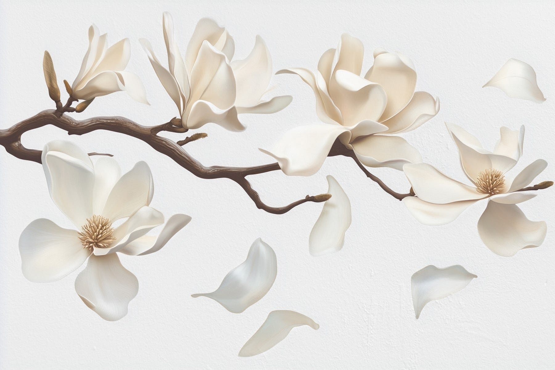 White flowers on a branch White flowers on a branch