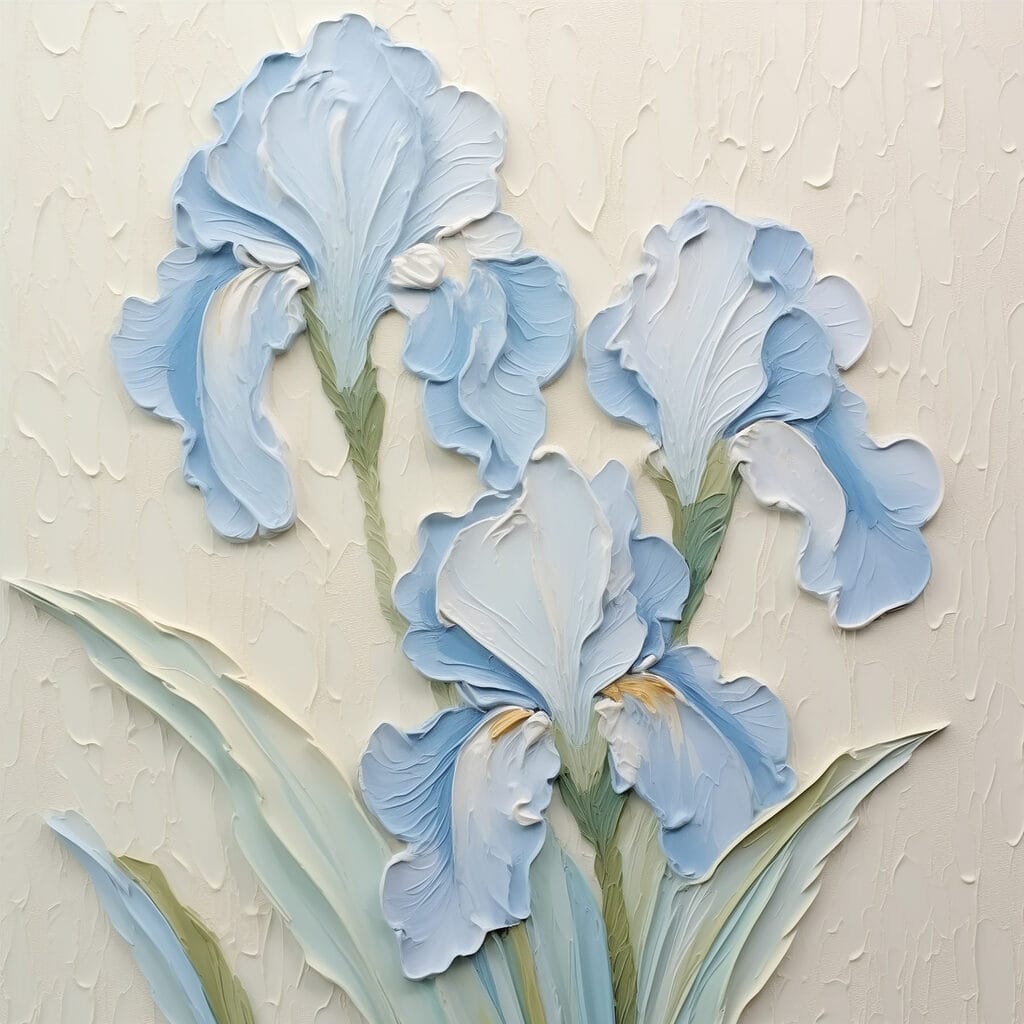 Painting of flowers on a wall Painting of flowers on a wall