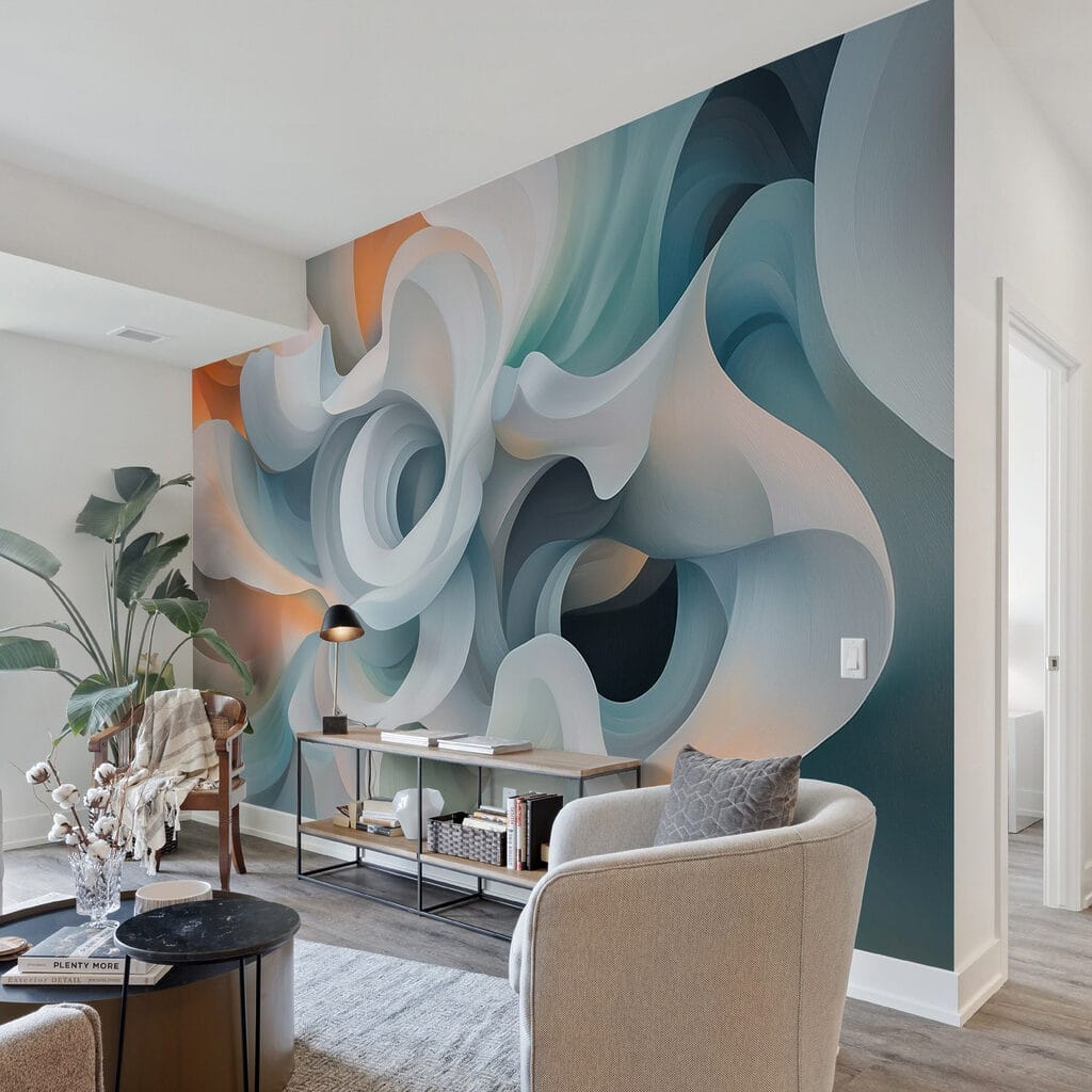 Flowing forms of soft pastel hues Flowing forms of soft pastel hues