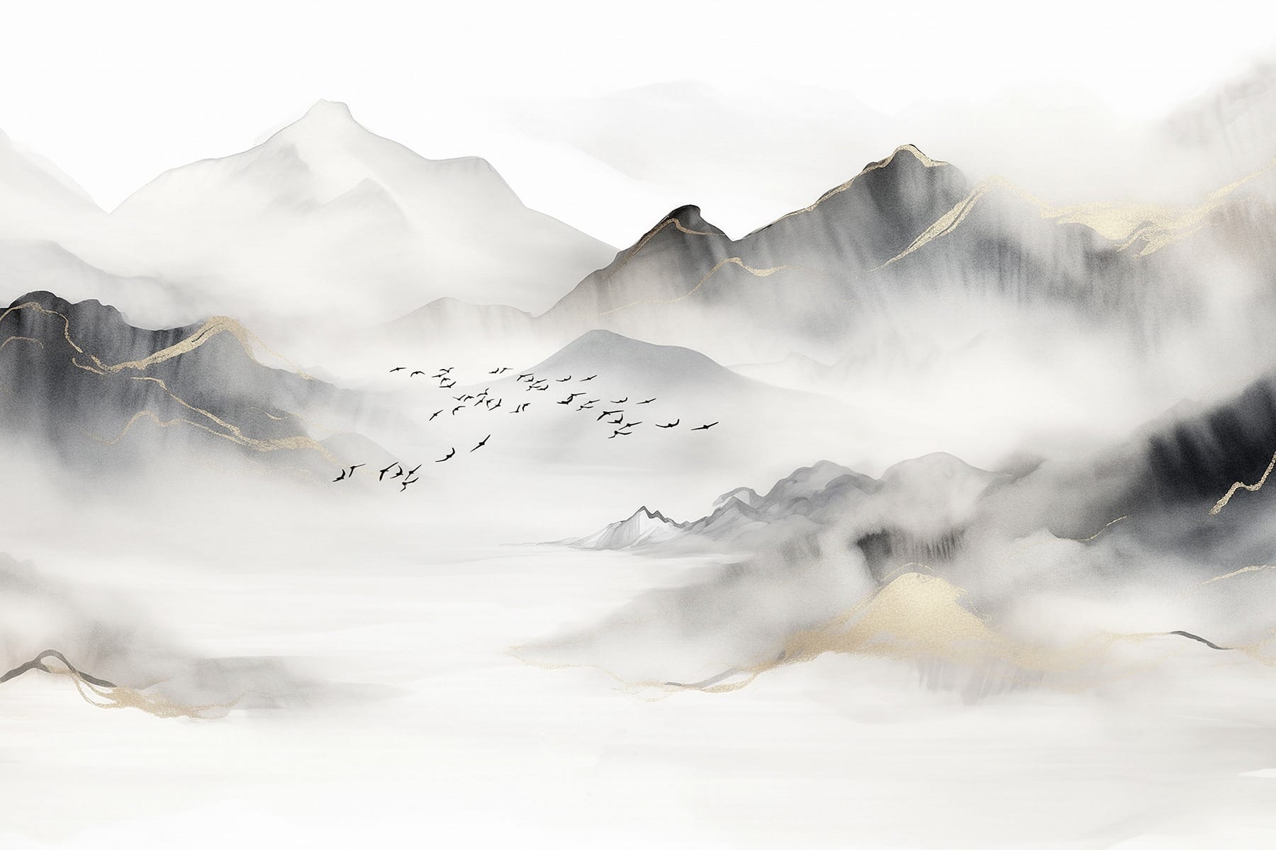 Birds flying in the clouds Birds flying in the clouds