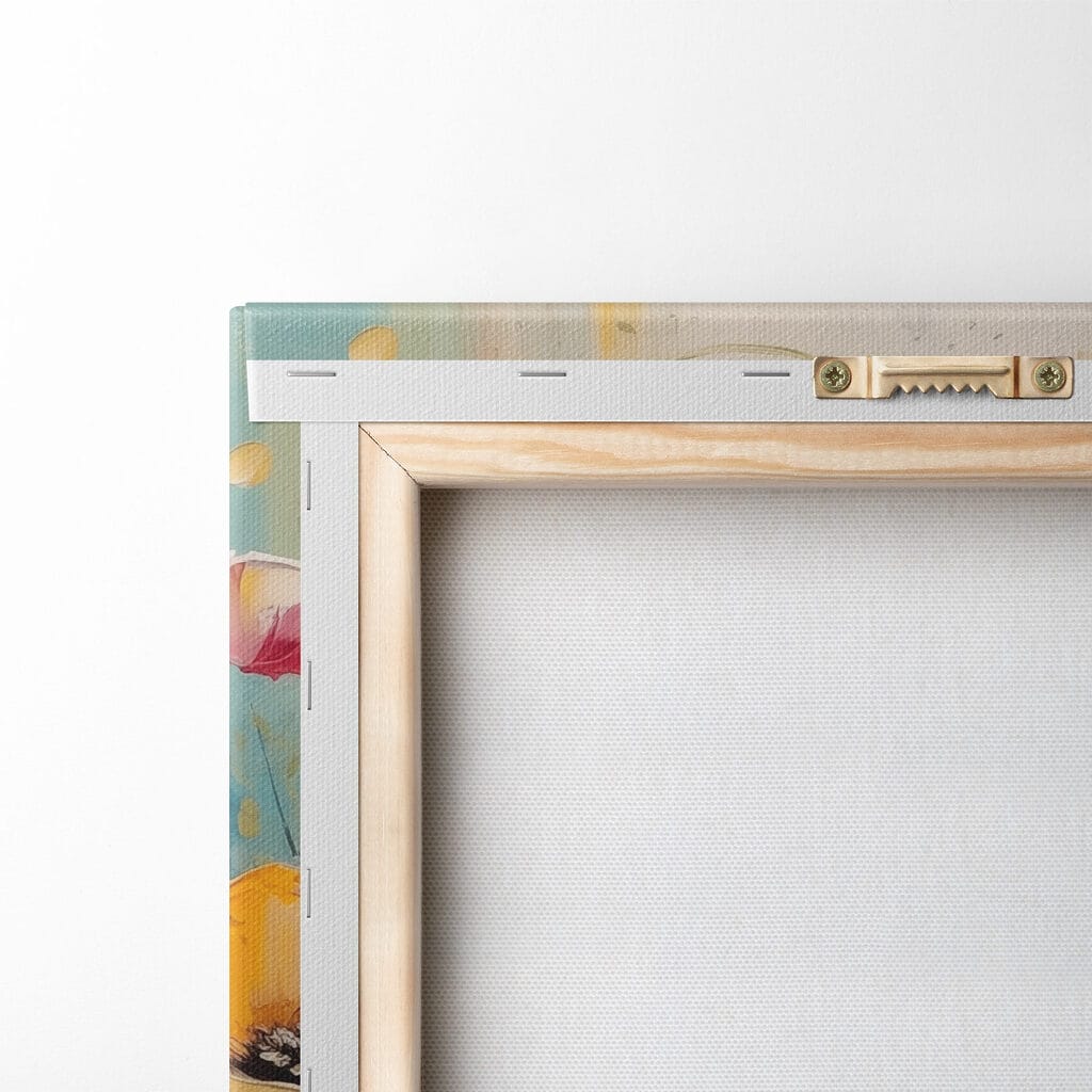 Painting of flowers on a blue background