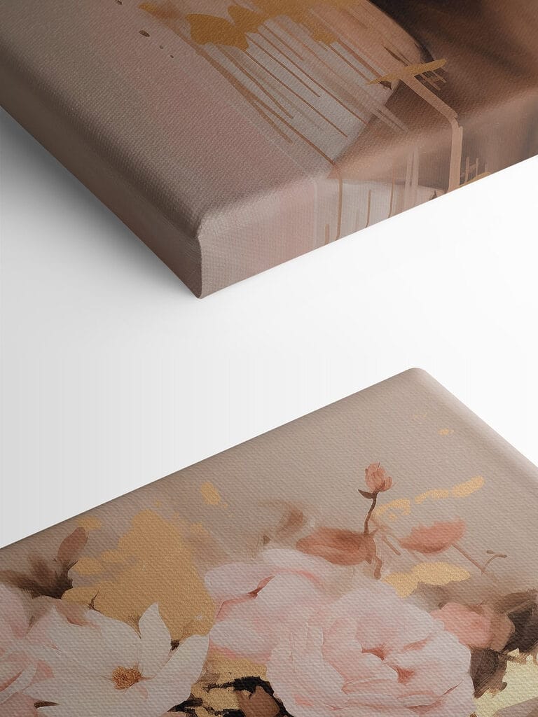 Painting of a woman with flowers on her head Painting of a woman with flowers on her head