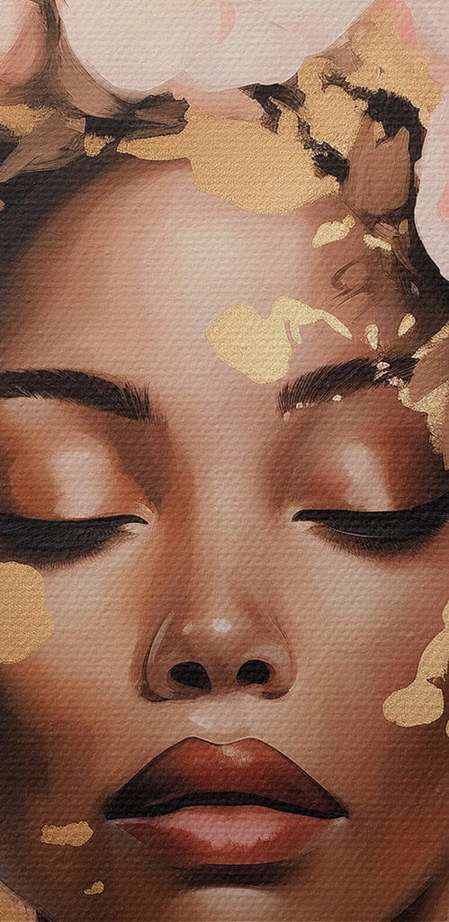 Painting of a woman with flowers on her head Painting of a woman with flowers on her head