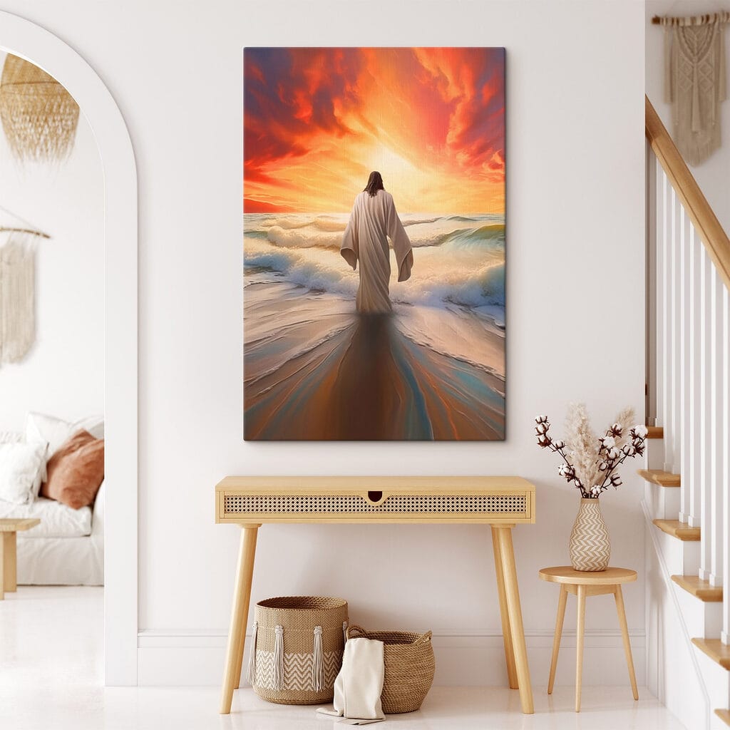 Person in a robe standing in the water Person in a robe standing in the water