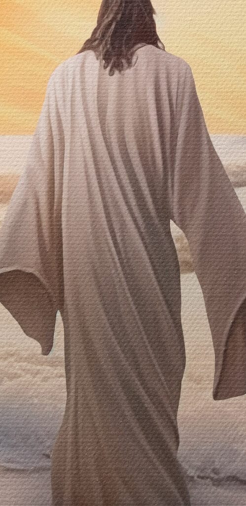 Person in a robe standing in the water Person in a robe standing in the water