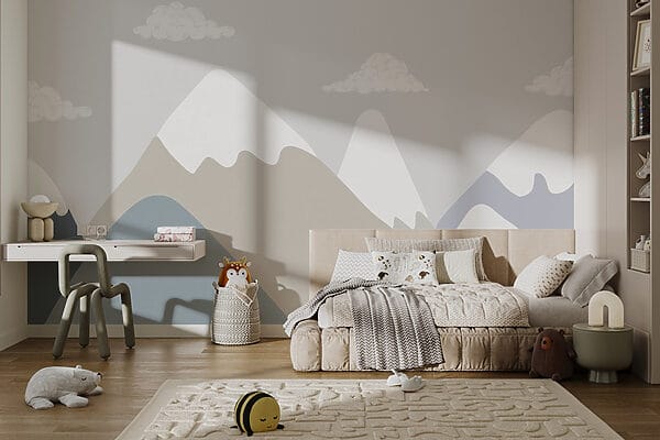 Mountain range with clouds