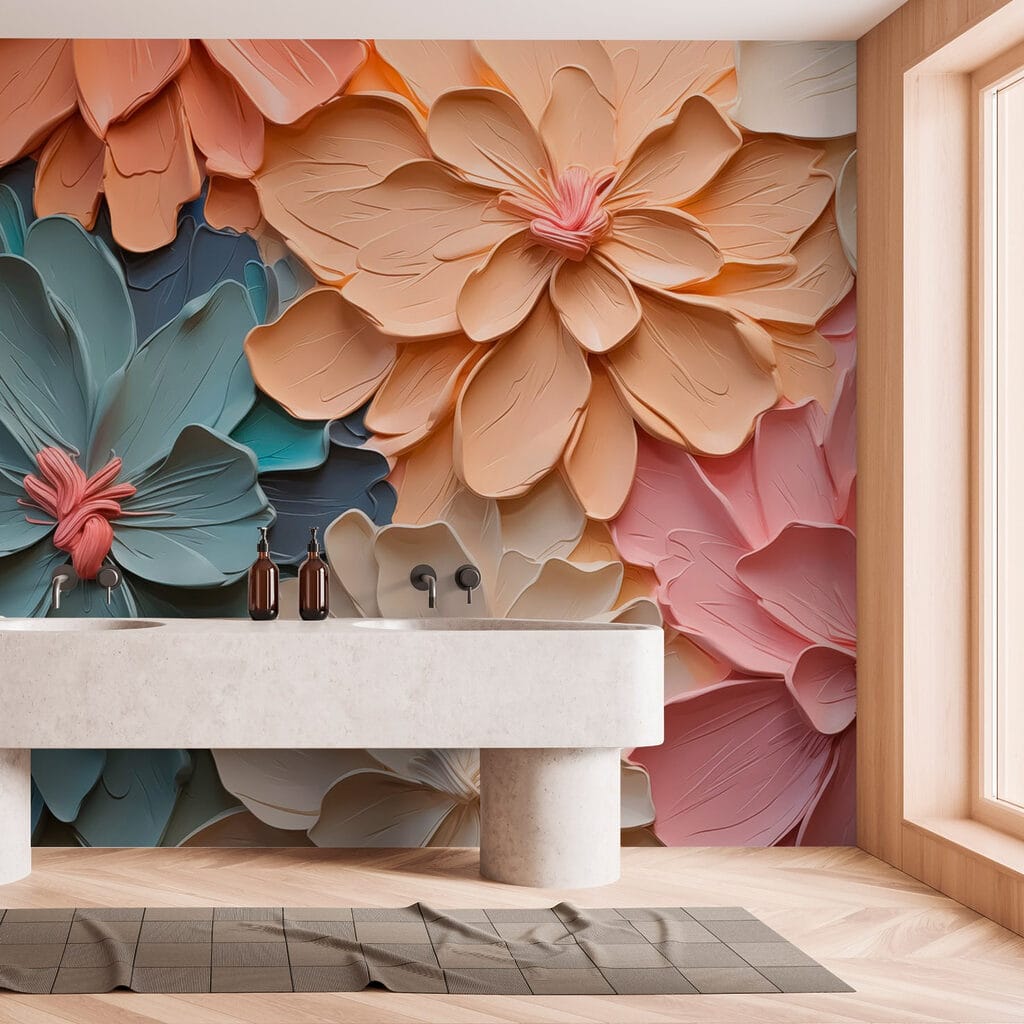 Group of flowers made of paper Group of flowers made of paper