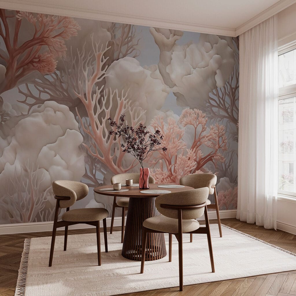 Soft coral textures in serene hues Soft coral textures in serene hues