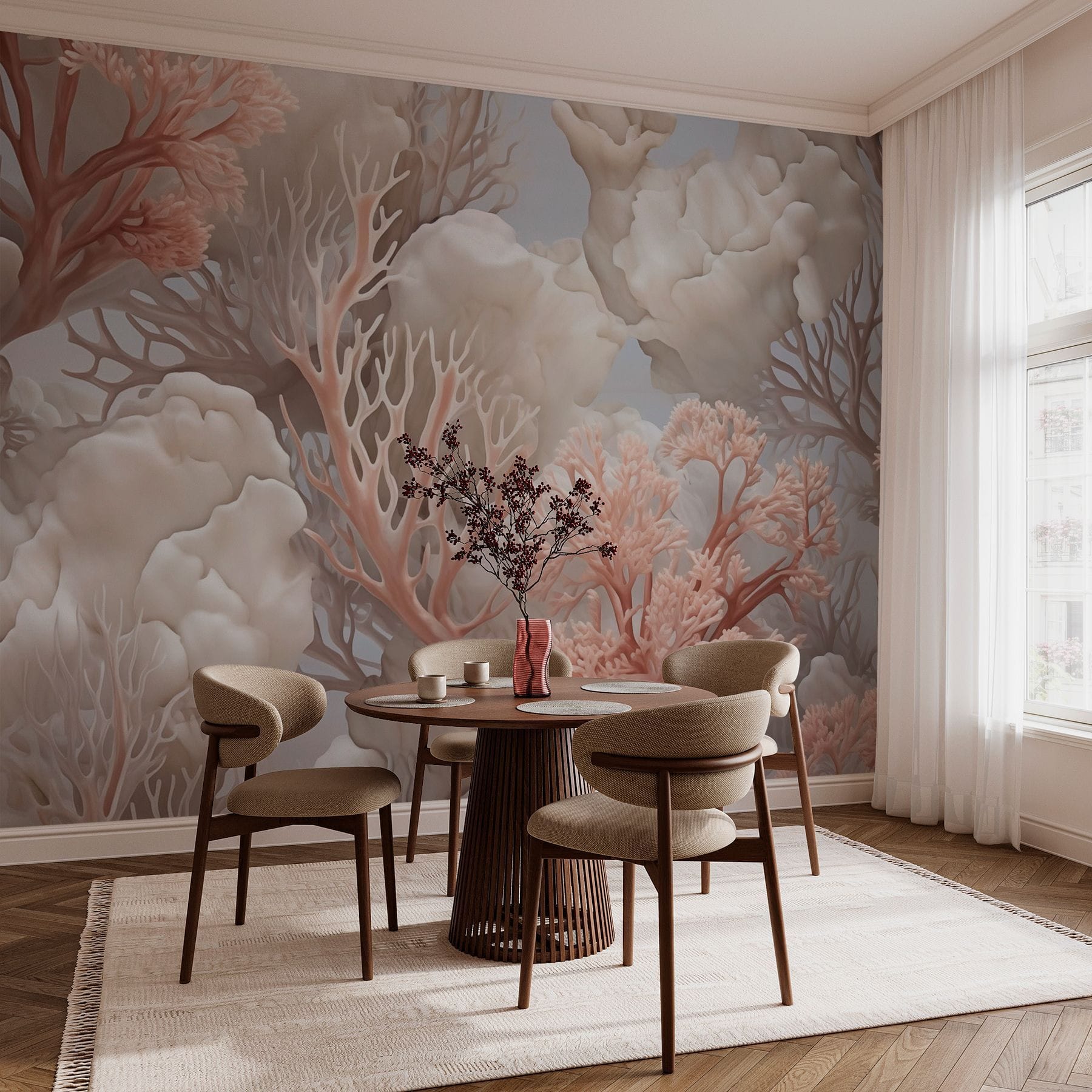 Soft coral textures in serene hues Soft coral textures in serene hues