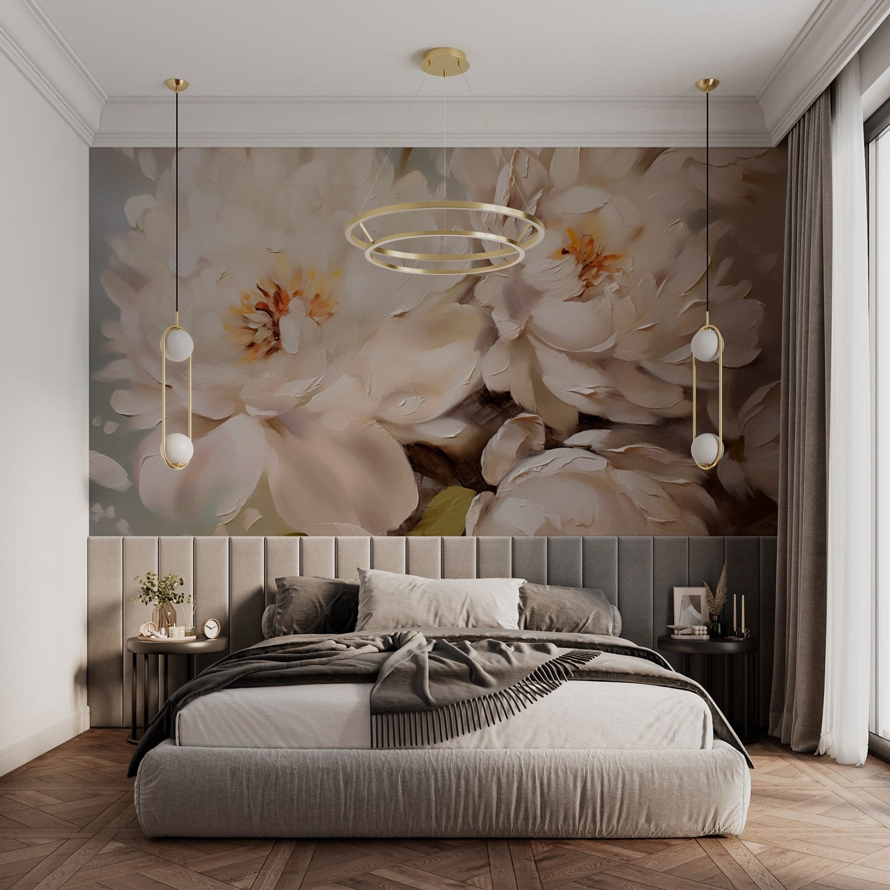 Painting of white flowers Painting of white flowers