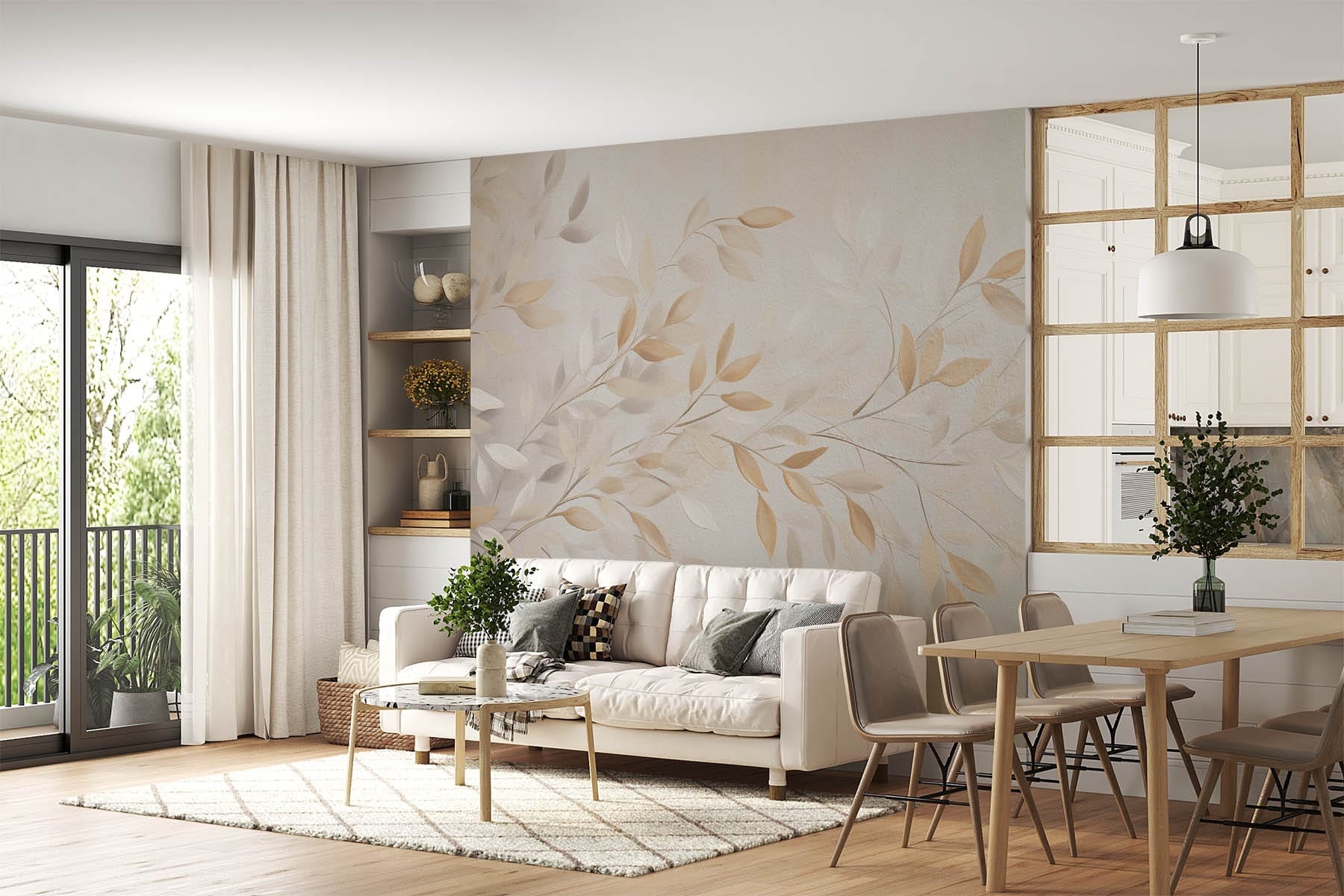 Delicate leaves in soft hues