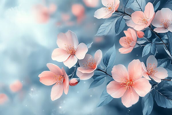 Delicate blooms in soft pastel hues