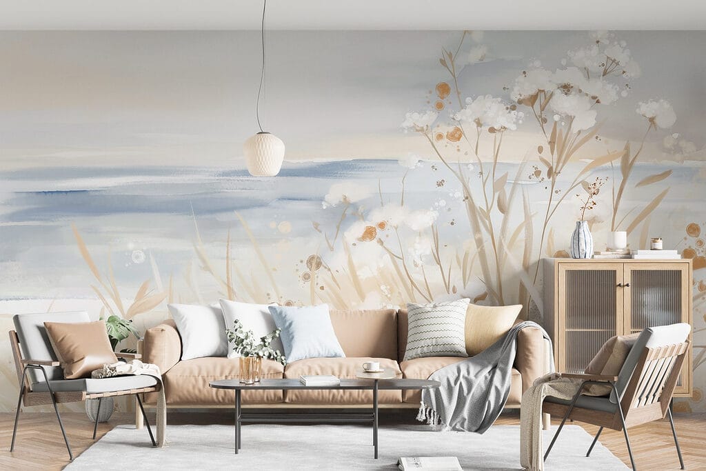 Painting of flowers and grass