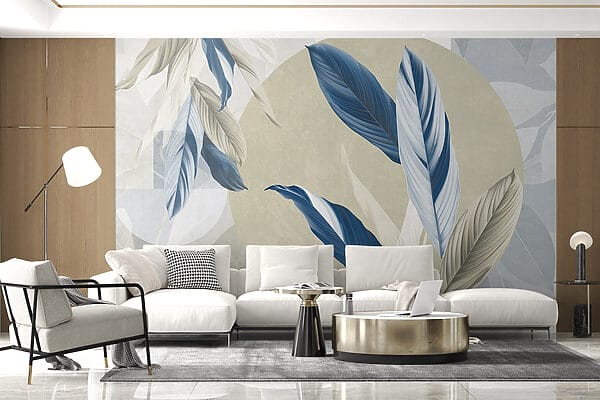 Serene leaves in calming hues Serene leaves in calming hues