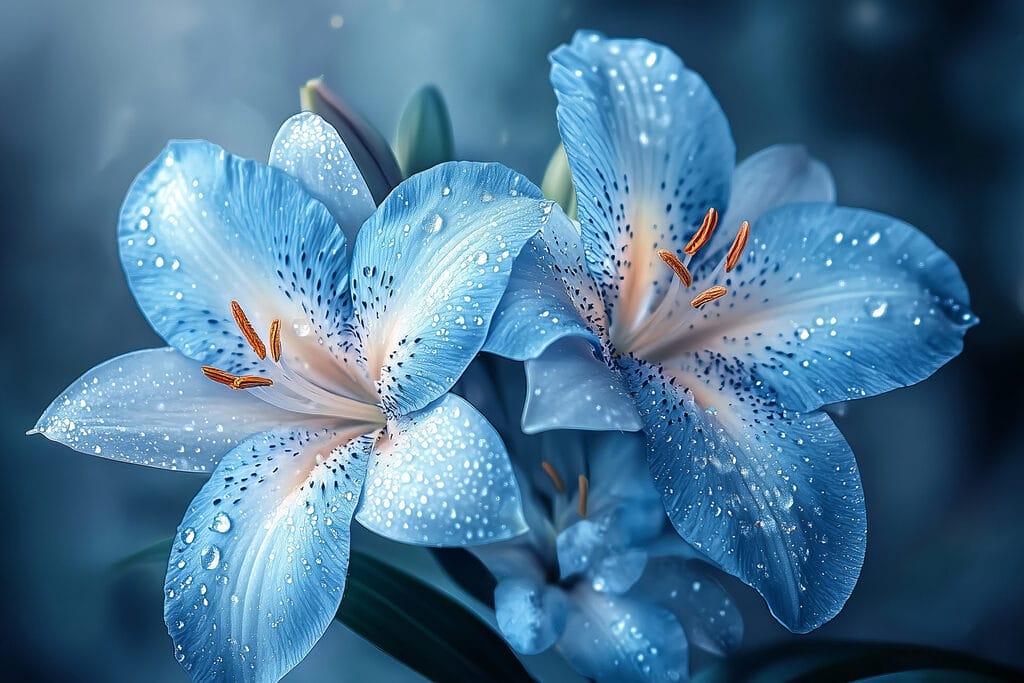 Delicate petals kissed by rain