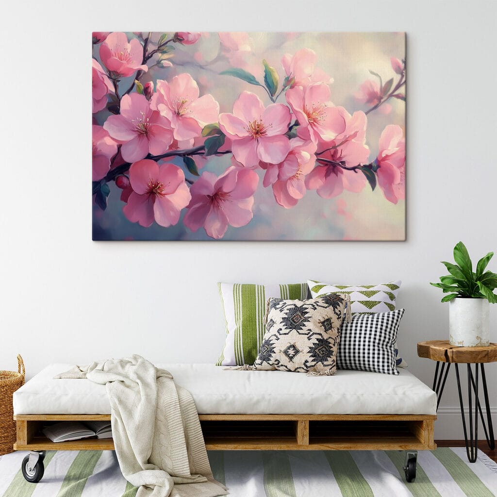 Delicate blossoms in soft pastel tones