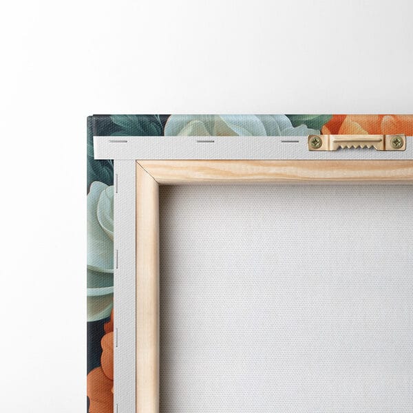 Painting of flowers on a blue background