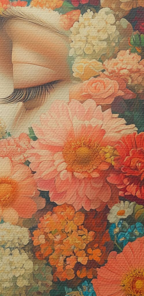 Woman with flowers in her hair