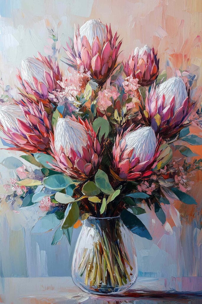 Painting of a bouquet of flowers