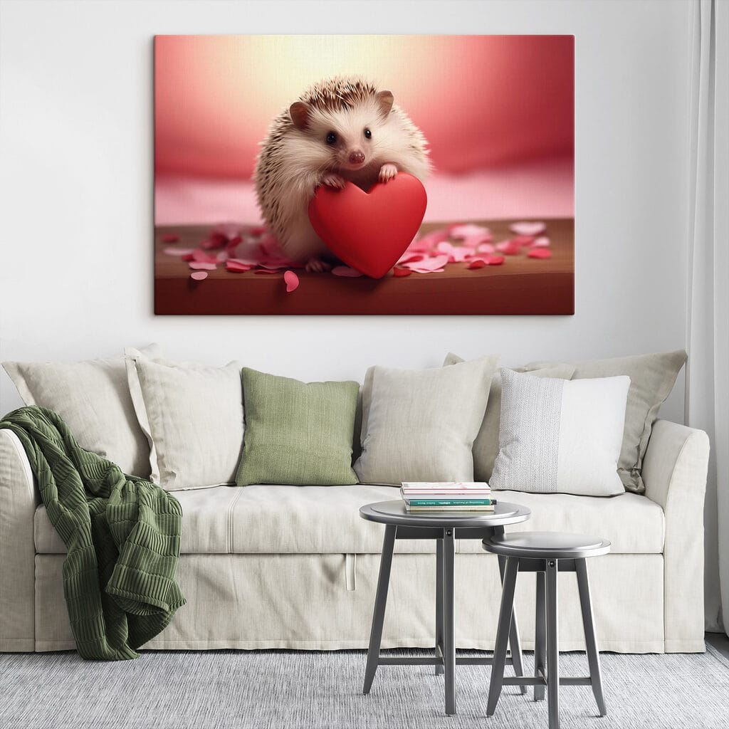 Hedgehog holding a heart